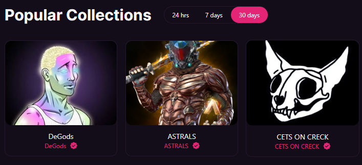 WildWindXYZ's tweet photo. The collection with the highest volume in 24hrs, 7 days and 30 days is again @DeGodsNFT, currently the top 2 in #Solana. Next events before smashing the 100 sol floor price:
- 1 day left for deadgods
- List in @opensea  
- Several surprises...
*DAO wallet: 8133 sol ($909.305,176) https://t.co/XOZqbEiz4K