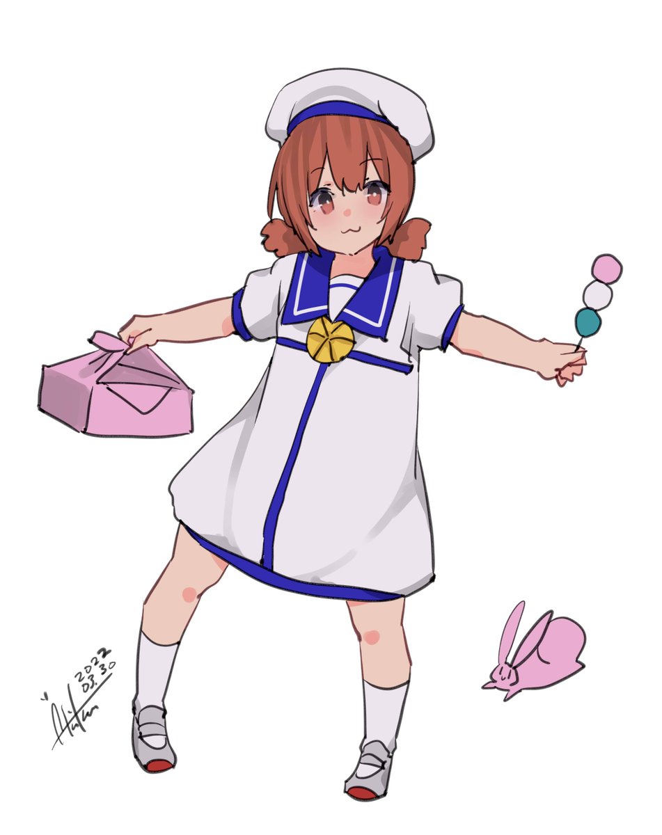 艦これ「よつ『あねごたちにも配ってくるですっ!』
#艦これ版深夜の真剣お絵描き60分一本」|あき缶@inicaのイラスト