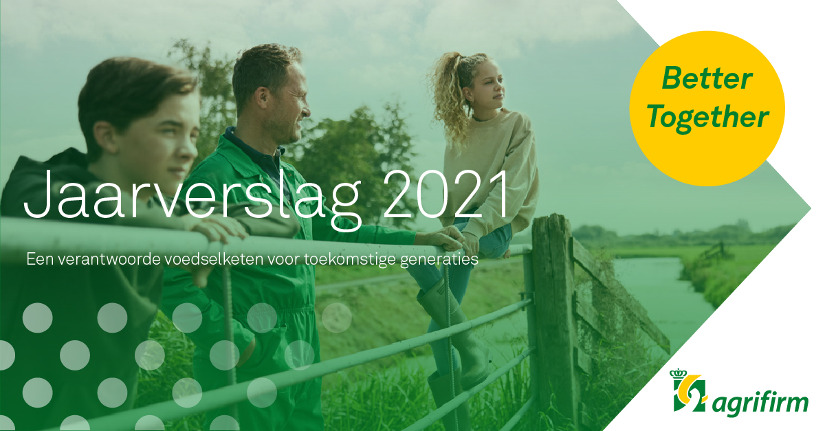 Agrifirm's tweet photo. Agrifirm publiceert Jaarverslag 2021. “Tevreden kijken we terug op 2021. Een jaar waarin Agrifirm toch goede resultaten wist neer te zetten, ondanks zeer uitdagende omstandigheden.” zegt CEO Dick Hordijk. 

Lees het #jaarverslag hier: https://t.co/rv7ftEzaGJ

#bettertogether https://t.co/t8Rqa8jpl0