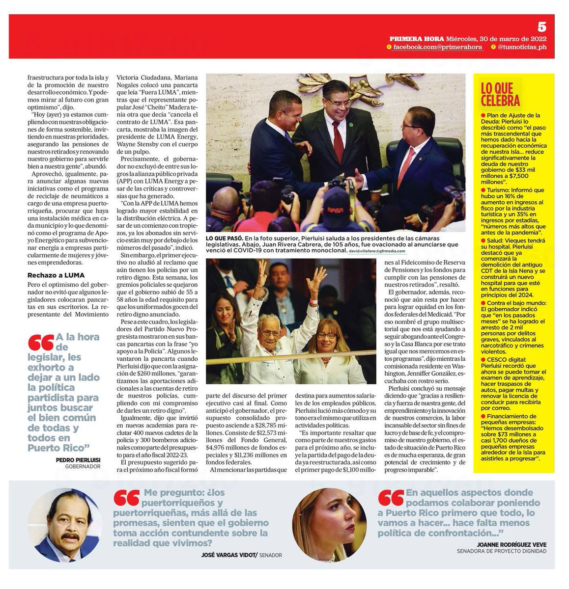 En su segundo Mensaje de Situación de Estado, el <a href="/GovPierluisi/">Gobernador Pierluisi</a> hizo un recuento de sus logros y le hizo un llamado a la Legislatura a trabajar en equipo para el bienestar de 🇵🇷 | vía <a href="/primerahora/">Primera Hora</a>