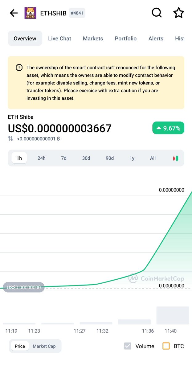 DeFiSand's tweet photo. @eth_shiba @CoinMarketCap Warning isn't a good look for the token
Get it sorted. Trust is a projects greatest currency https://t.co/xq442PY4Rl