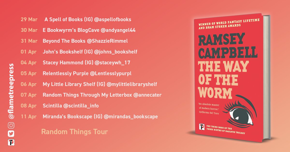andyangel44's tweet photo. Today is my spot on the @RandomTTours blogtour for #TheWayOfTheWorm, the triumphant conclusion to @ramseycampbell1's #TheThreeBirthsOfDaoloth #Trilogy with @annecater and @flametreepress
The Master at the top of his game
https://t.co/3MwQl1Er3i
#Horror #eBookwyrm #BlogCave https://t.co/7NPoj5GWwG