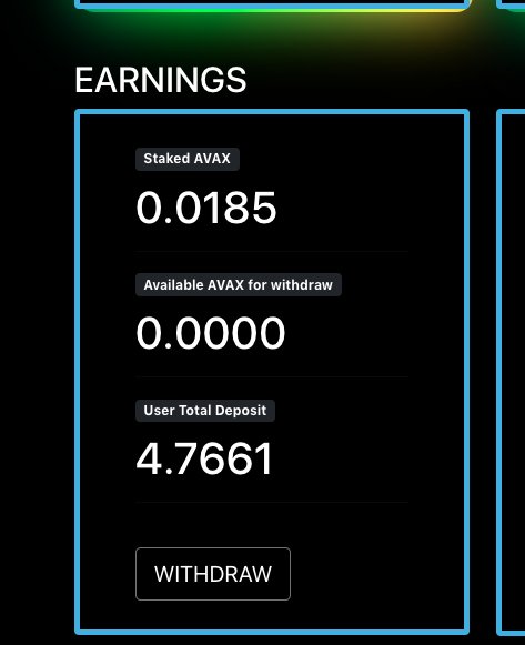 TequilaKSee's tweet photo. @avaxstakerpro So what an I missing here.  I staked 4.76 Avax before launch and I saw nothing in staked after launch. I deposited .01 Avax after launch and I see it in staked. Question how do I get my 4.76 Avax back? cc @HazeCryptoTM https://t.co/ZzYGb9K0fo