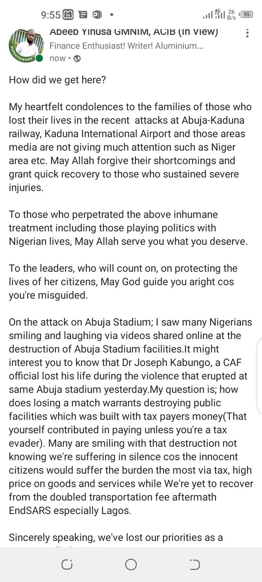 larufocus's tweet image. Let's not destroy Nigeria with our own hands.

May Allah forgive those who lost their lives in the recent attack at Abuja-Kaduna railway Kaduna International Airport and grant quick recovery to those who had severe injuries.
#Security #KadunaTrainAttack #chosewell