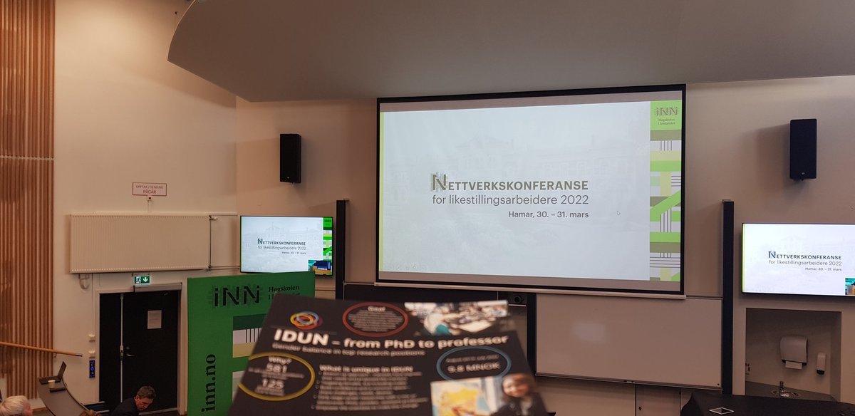 IDUN_phdtoprof's tweet photo. Happening now: Gender equality conference in Hamar organised by KIF - Gender Balance and Diversity in Research @kifinfo and Høgskolen i Innlandet @HiInnlandet. Excellent #twodays discussions on gender equality and inclusion in academia! @NTNU @letiziajaccheri @MaraDiaconu https://t.co/2JbN3N0UkK