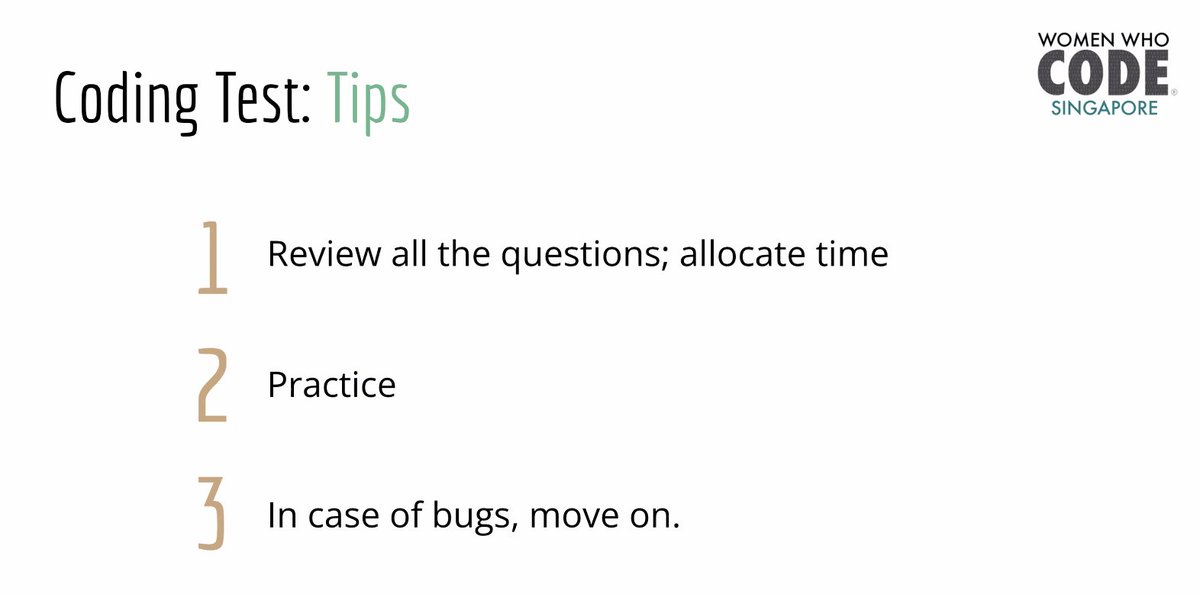 Wwcodesingapore's tweet image. Coding Test Tips #WWCodeInterviewReady #datascience