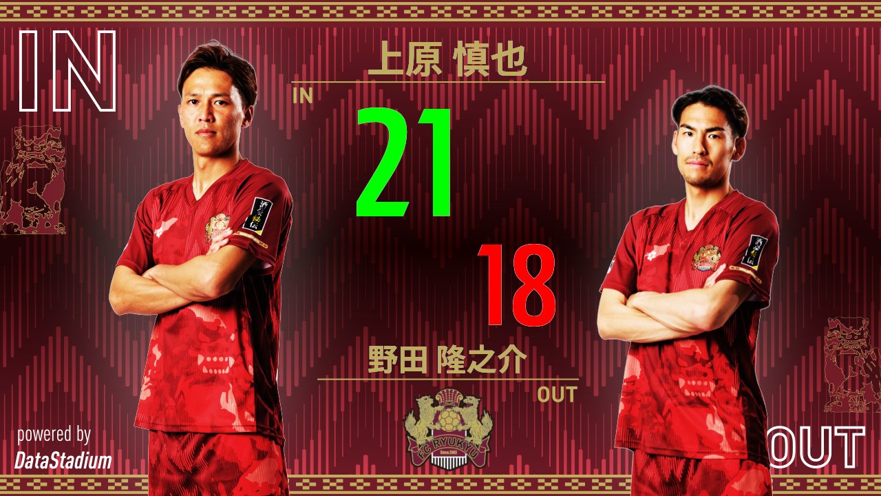 Fc琉球 Fc Ryukyu 選手交代前半43分 In 上原慎也 Out 野田隆之介 Fc琉球https T Co Ihw5sv7ajh Twitter