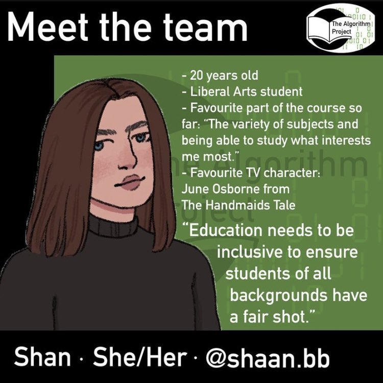 thealgorithmpr2's tweet image. Welcome to The Algorithm Project! Meet our campaign team
#ExeterCommsTwitterConference2022 #DigitalInequality @ExeterComms
 2/8