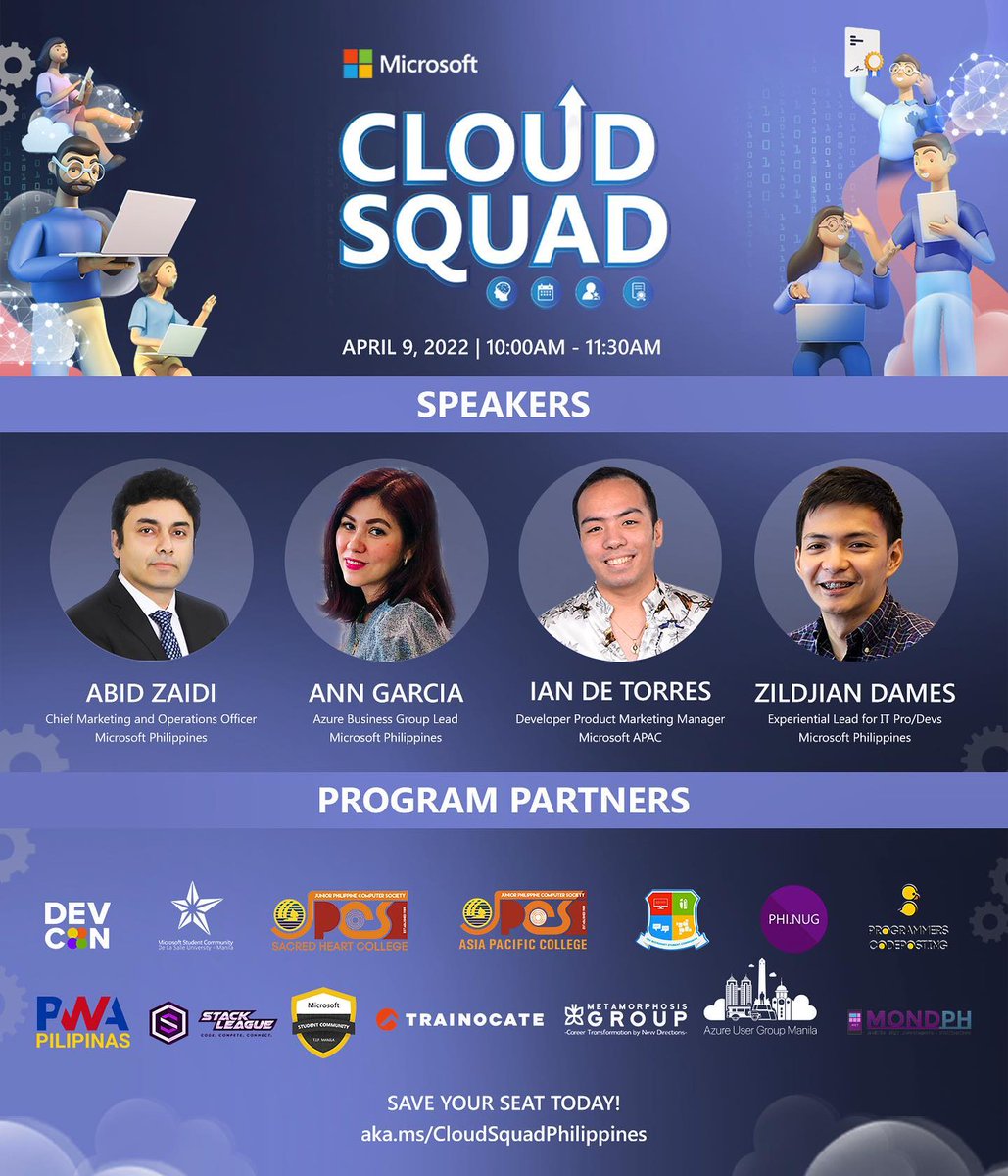 SHCJPCS's tweet photo. Ready to join the squad? 

Save a seat at https://t.co/cxNZsPrEwO

#Microsoft #CloudSquad #Philippines https://t.co/sKEFIfe13v