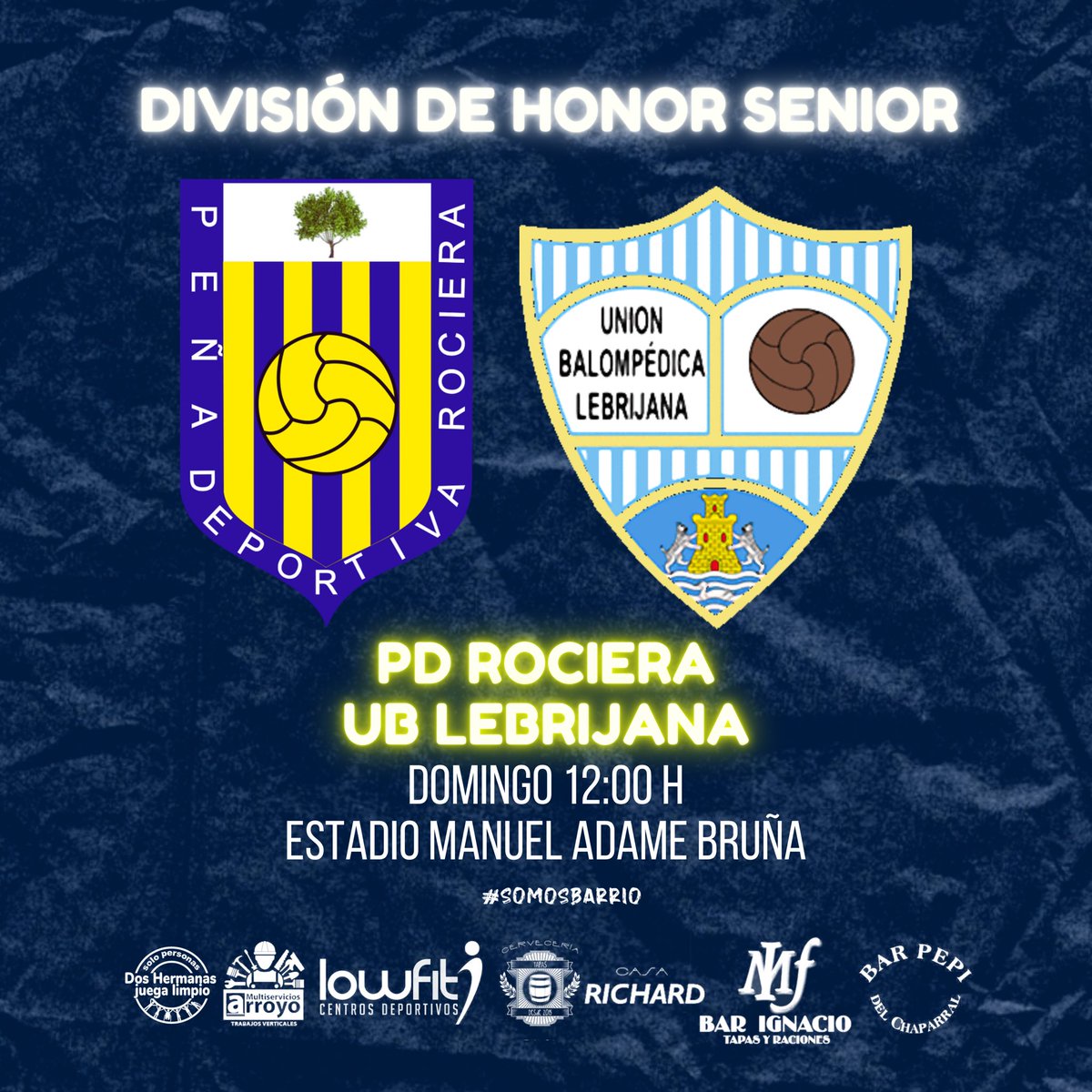 Rocieraoficial's tweet photo. Partidos destacados del fin de semana ⚽️📝

#SomosBarrio https://t.co/7OXOuT5HlF