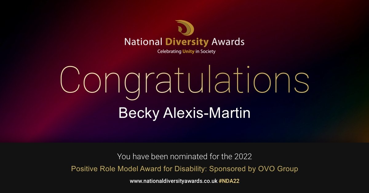 MysteriousDrBex's tweet photo. I'm delighted to share that I've been nominated for the "Positive Role Model for Disability Award" at the National Diversity Awards @ndawards 2022!
You can vote for me here:
https://t.co/AqdoA2zmuI
#diversity #phdisabled #DisabilityTwitter @DisabledAcadem @DisInHigherEd https://t.co/qigE89TNGd