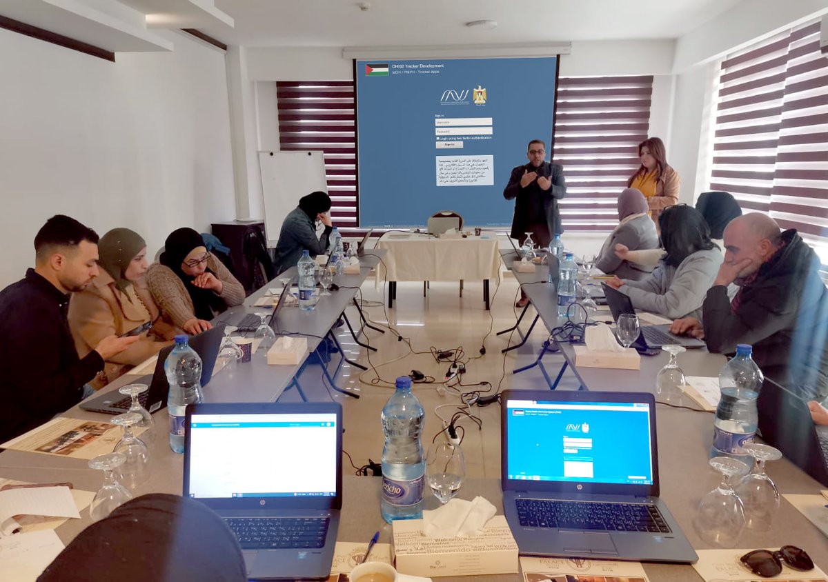 pniph1's tweet photo. A training workshop was held in Ramallah with the #Palestinian MoH's General Directorate of the Primary Health Care and the Noncommunicable diseases department on the #WHO PEN Approach, where the program was created as part of the #familyhealth using the @dhis_2 platform https://t.co/KMgWqVe3RW