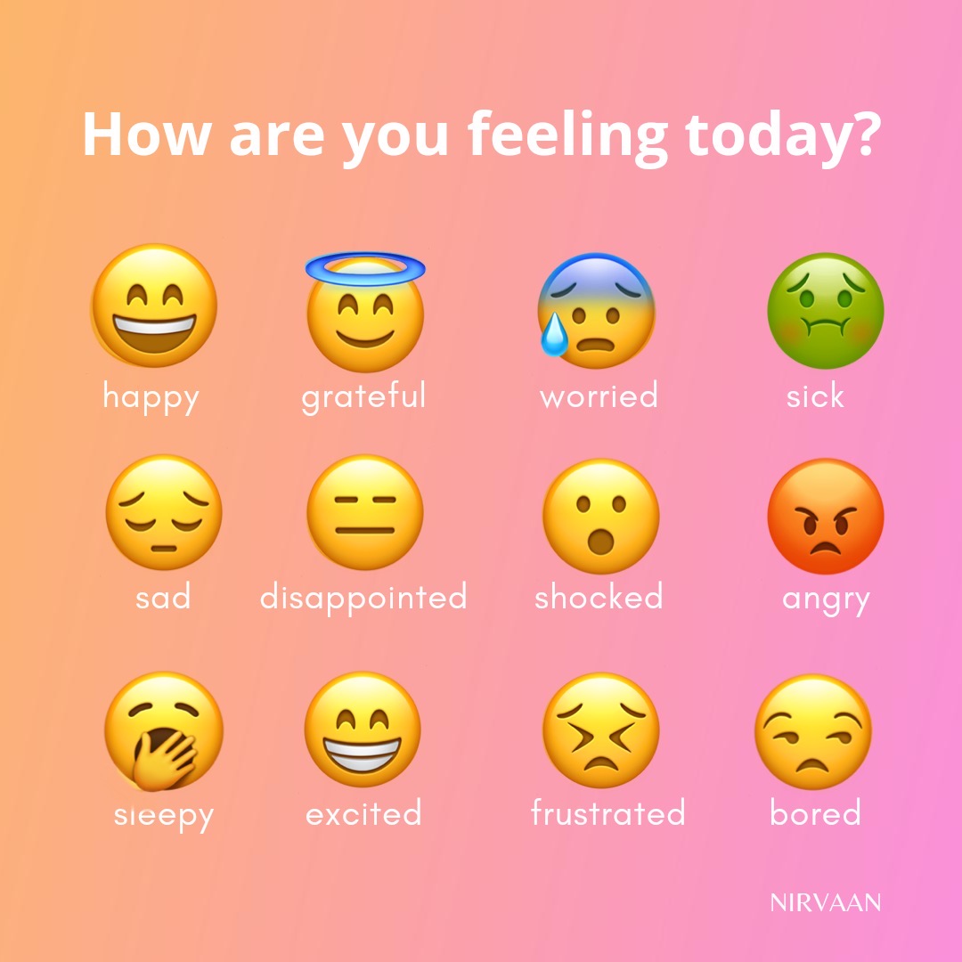 nirvaanco's tweet photo. Don't keep all your feelings sheltered - express them on regular basis.
So, how are you feeling today?
Comment your feelings below using emojis.

#mentalhealtheducation #mentalhealth #moodmeter #feelings #selfcare #mentalwellness #traumahealing #healing
#explorepage #nirvaan https://t.co/Sq2qUXANUz