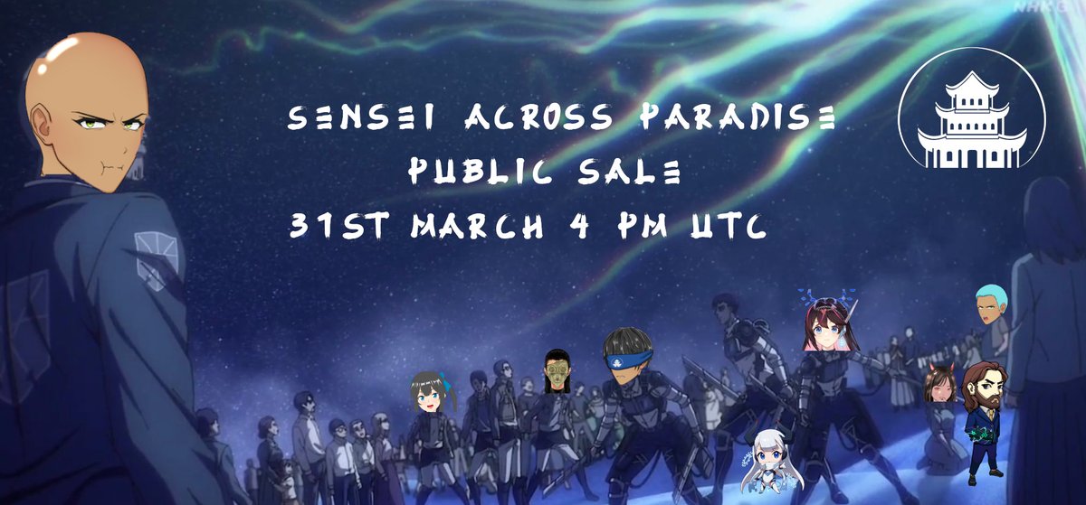 This is not a drill 🔔

All Sensei are invoked tomorrow 31st of March for public Mint

Get your #CNFT 
Receive airdrops from <a href="/ProjectWights/">Project Wights • プロジェクトワイツ</a> @ADANinjaz <a href="/CardanimeCoins/">CARD₳NIME COINS | CNFTs</a> <a href="/CardanoWaifus/">CARDANO WAIFUS! 👉 now Cardano NSFW</a> @CardanoBijo <a href="/cardano_waifus/">CardanoWaifus | Cardano NFTs</a> <a href="/Adaroids/">AdaroidProject</a> 

Repeat this is not a drill #Cardano!