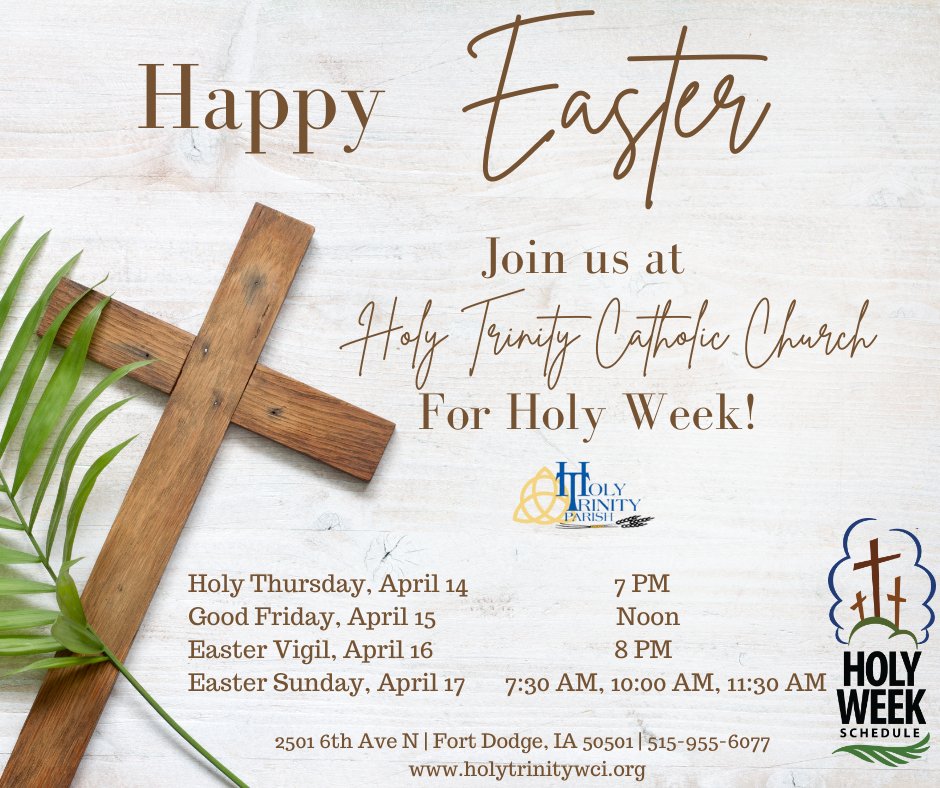 SEGaels's tweet photo. Hope you can join us for Holy Week and Easter Sunday!
#holytrinityparish #holyweek #easter https://t.co/PAPCTajy9E