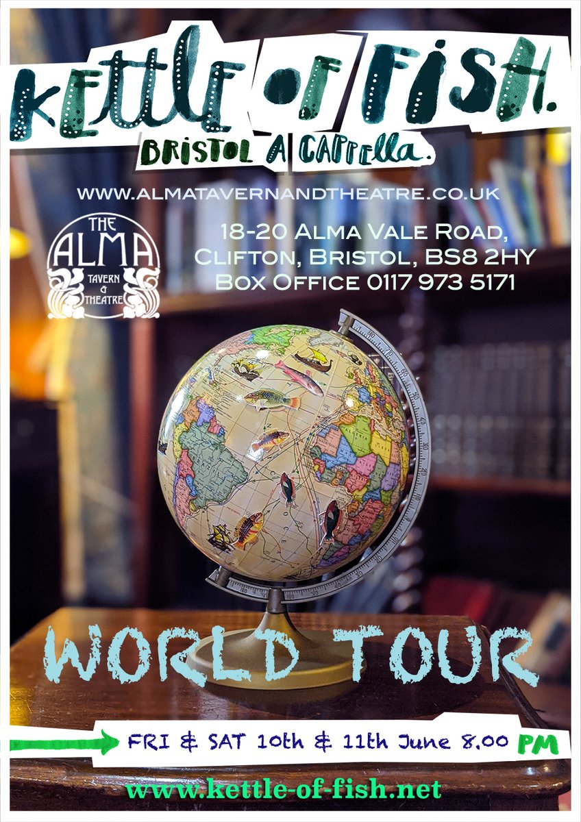 Bristfish's tweet photo. Announcing our WORLD TOUR at the Alma Tavern Theatre in June (10th &amp; 11th) with GUEST SINGERS Chris Samuel (Spooky Men) and Ali Orbaum (Gasworks).  Get tickets NOW before they sell out - https://t.co/xJwqqFx1TS https://t.co/3vosEznq7s