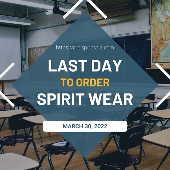 Last day to order online!

cre.spiritsale.com