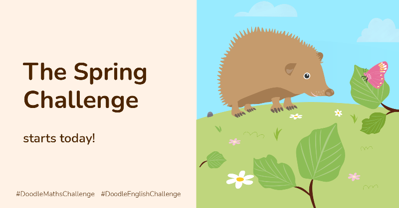 DoodleLearning_'s tweet photo. It’s official: the #DoodleMathsChallenge and #DoodleEnglishChallenge begin today! 

Encourage your child or pupils to earn 450 stars + achieve a 7-day streak to earn a FREE woodland animal pin badge and certificate ⭐