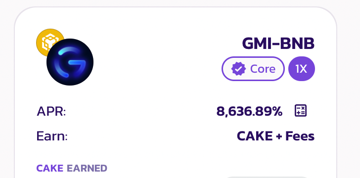 PancakeSwap's tweet photo. The $GMI Farm and Syrup Pool are now live!

👉 $GMI-BNB Farm: 
https://t.co/LNjw96YFcD
👉 Stake $CAKE, Earn $GMI: 
https://t.co/aj7nmGPvWK

APR will drop as liquidity increases. https://t.co/0OsUVtR08D