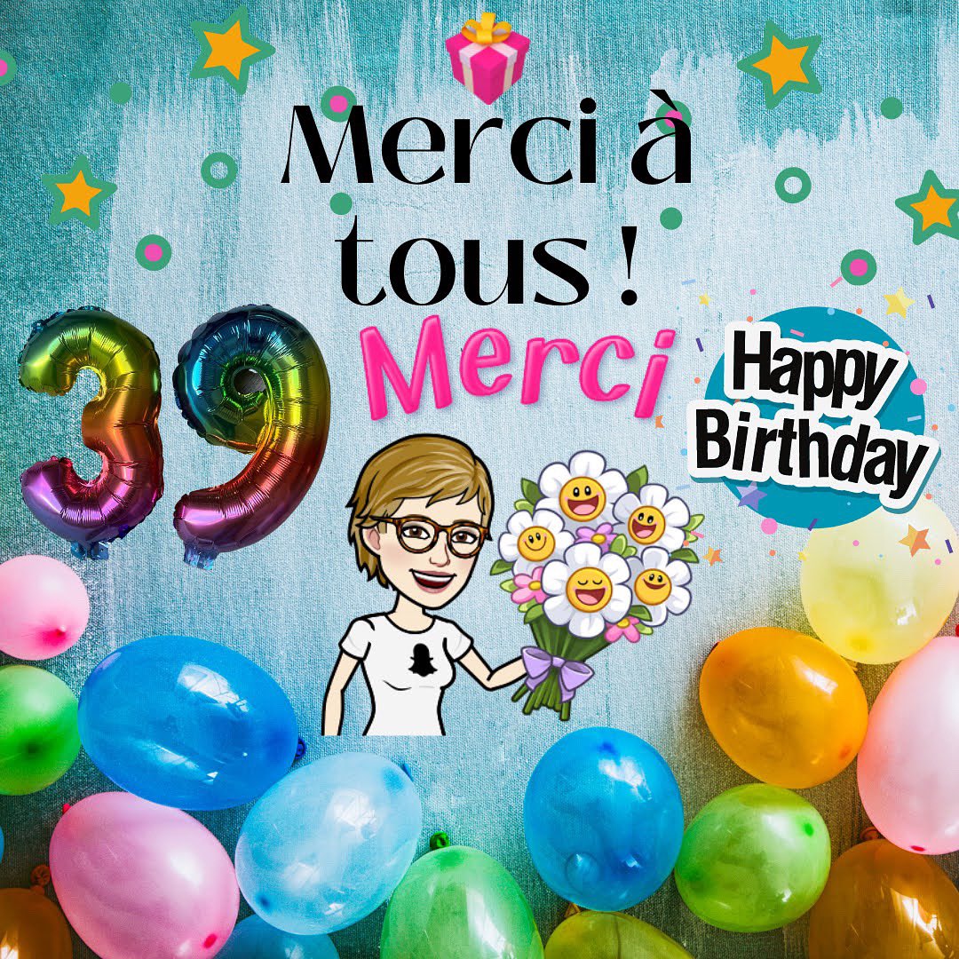 Magalia2329's tweet photo. Je tenais encore à remercier tous ceux et celles qui ont penser à moi pour mes 39 ans. Merci pour vos SMS, snap, Tweets, instaStory, messages Insta, ... Et merci à mes proches, j'ai encore été gâter cette année ❤😘
#anniversaire #merci #messages #39ans #29mars2022 🎂🎉🎁🍾 https://t.co/gJOZNWgEag
