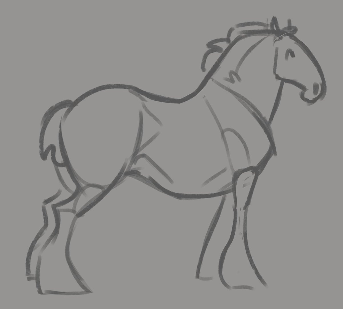 Coloring farm horse - the Drawbot, image size:1200x1080