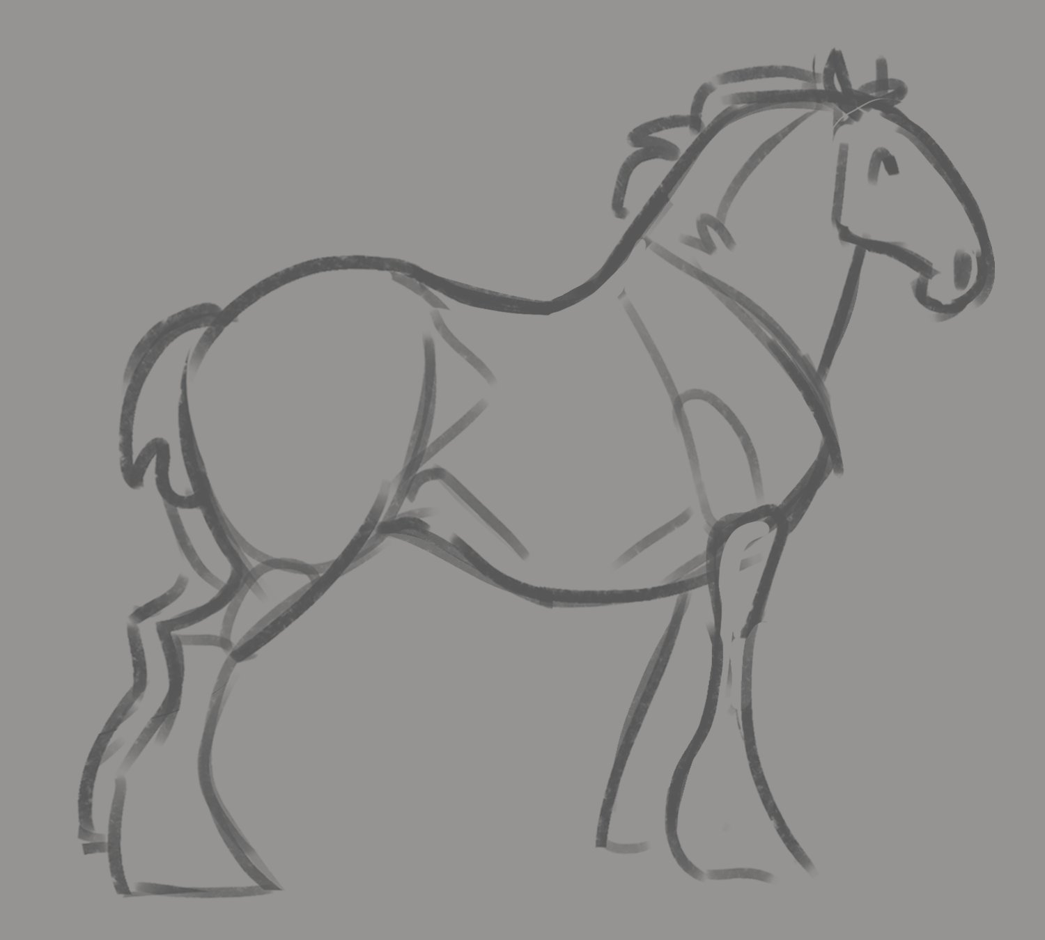 draft horse sketch