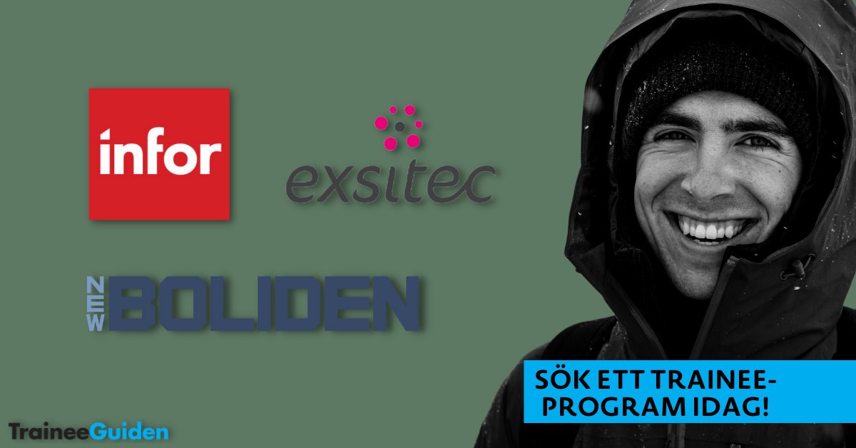 #Traineeprogram är smartaste vägen till toppjobbet. Ansök idag!🔹Infor - link.traineeguiden.se/3wtF77e🔹 Exsitec - link.traineeguiden.se/36GdBIF 🔹Boliden - link.traineeguiden.se/3L3Y7xa #karriär #talang #ingenjör #ekonom #systemvetenskap #industriellekonomi #företagsekonomi #mekanik #automation