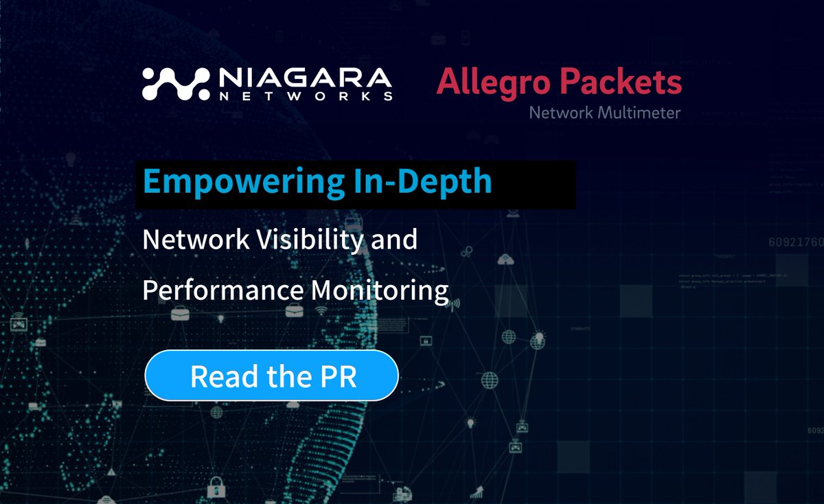 NiagaraNetw's tweet photo. Niagara Networks and #AllegroPackets Enhance The Partnership To Empower In-Depth #networkvisibility  and #performancemonitoring  - read the press release >> https://t.co/nf2whUWSC9
#networkengineer #networkoperations #networktroubleshooting #networktrafficanalysis https://t.co/2EqaiXoPQN