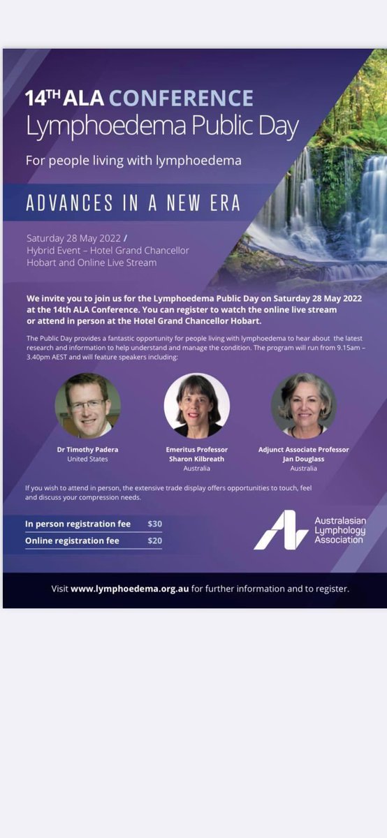 EasonHelen's tweet image. Brilliant opportunity for Lymphoedema patients and carers to learn from the experts and not even leave the house #14thALAconference #lymphedema #lymphoedema