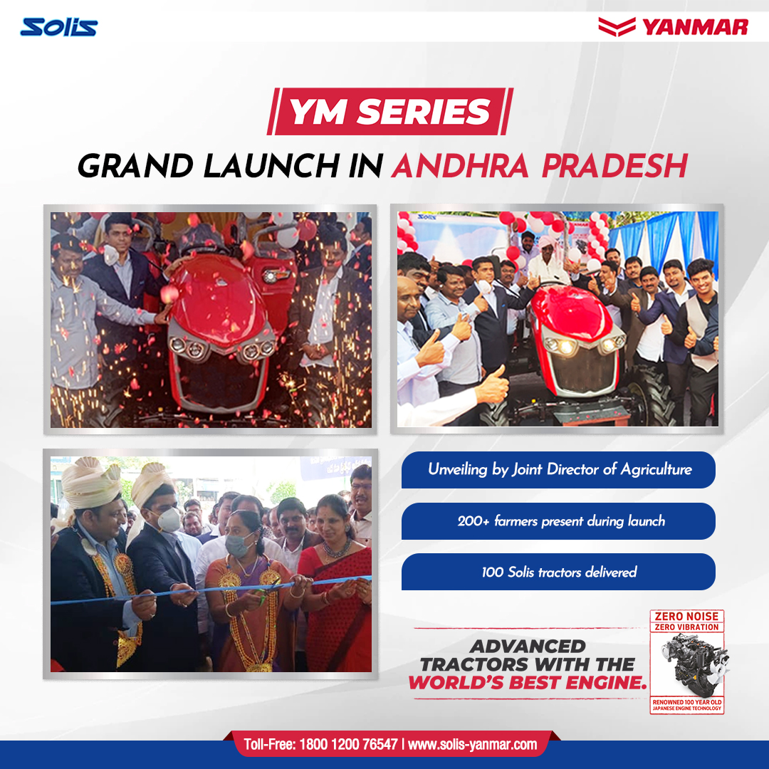 TractorsSolis's tweet photo. Delighted to announce - Grand Launch of The world's best engine technology with YM series in Andhra Pradesh.

Glimpse’s of YM series launch!!!!!!

#yanmarseries #solisyanmar #4wdexpert #global4wdexpert #productlaunch #visionaries #purchase #promotions #tractordeals #innovationhub https://t.co/b3ZGPbv39f