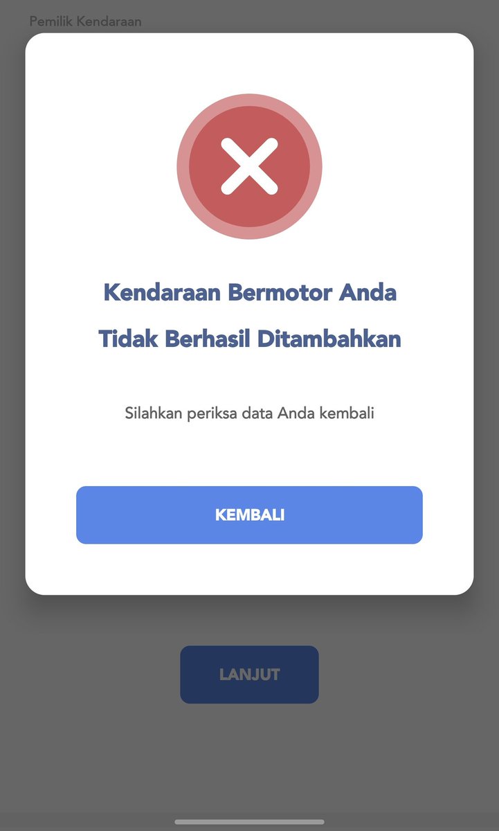 dwip06's tweet photo. @SamsatDigital kok aplikasinya gagal masukin no kendaraan mulu min https://t.co/0jPzLSNf6z