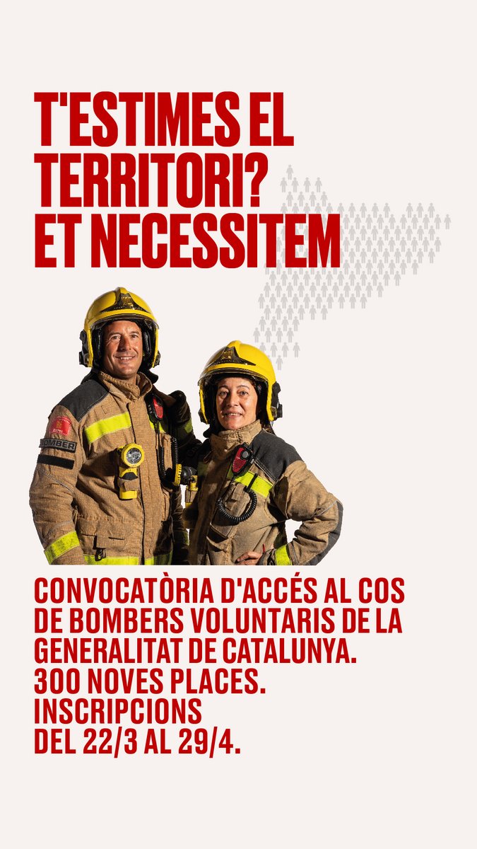 bomberscat's tweet photo. 🔴 Informació important sobre la convocatòria de 300 places de 
#bomberscat voluntaris #bombersvoluntaris (BV 90/22) 

‼️S'amplia el termini de presentació de sol·licituds fins al proper 29 d'abril!
Més informació 👉 https://t.co/uTP7XJAo1U https://t.co/Z9YfBzmKJN