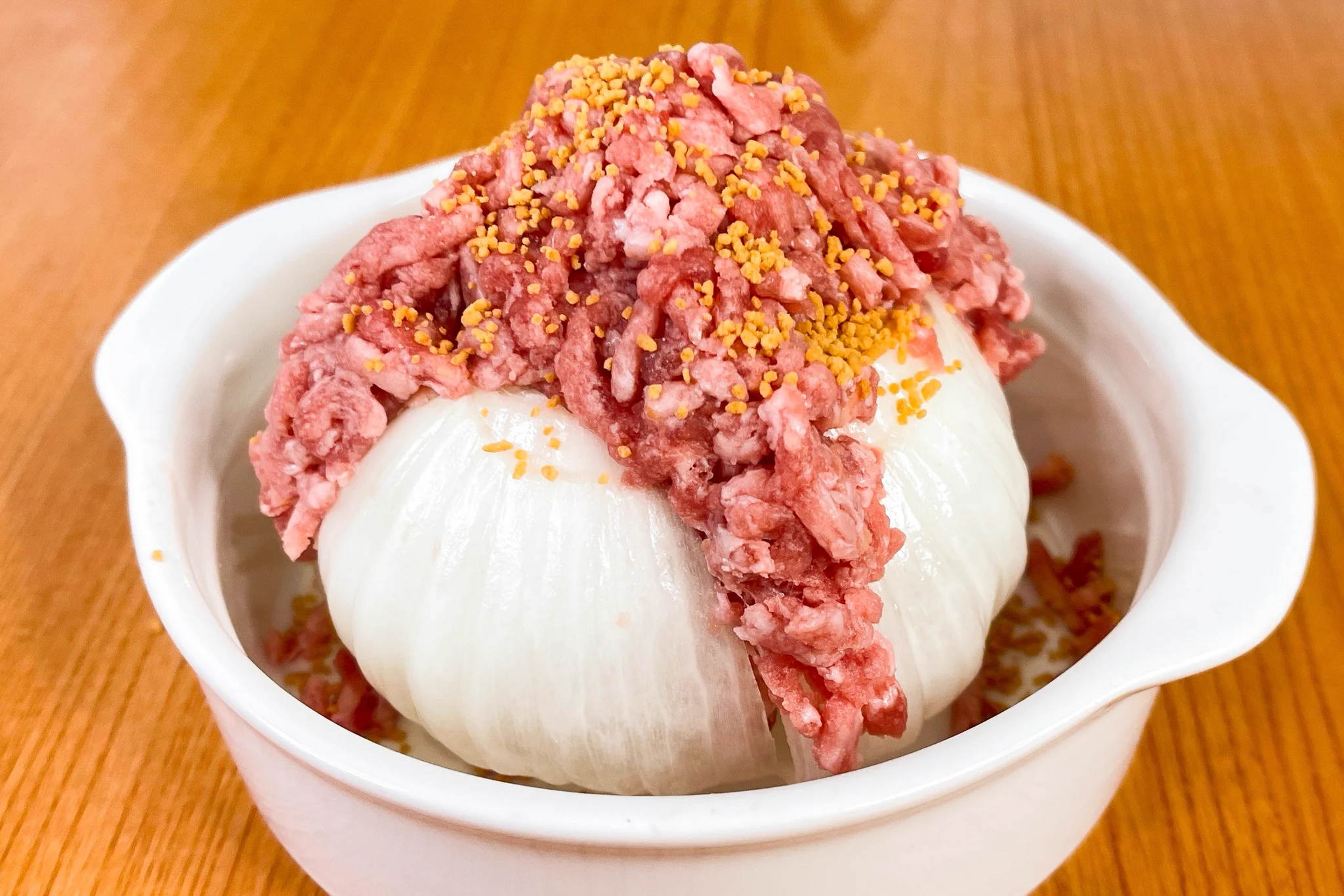レンジで簡単おいしい！「新玉でとろとろ肉玉ねぎ」