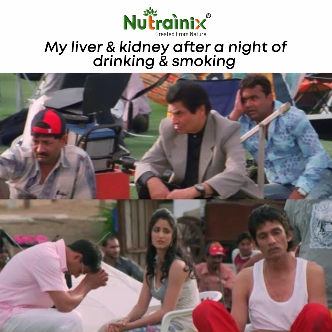 plumax_pvt's tweet photo. They are literally waiting for water and something healthy😂

Nutrainix Plant Based Hangover Shield - Good Bye Hangover🤩

Shop link in bio 😉
Want to shop for high quality vitamins and supplements?

#hangover #memes #katrinakaif #akshaykumar #welcomemovie #healthsupplement https://t.co/H0IqXP4MEP