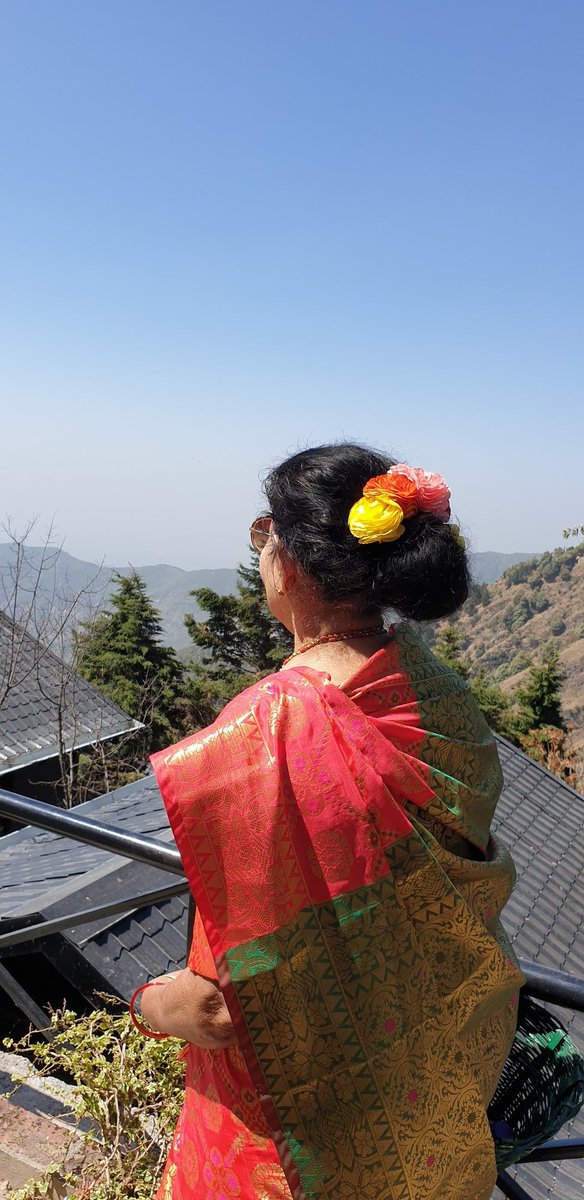 Amma, though belongs to a land of the waves has always seeked the clouds. Bidding adios to the valleys of Mussoorie. #MountainLove