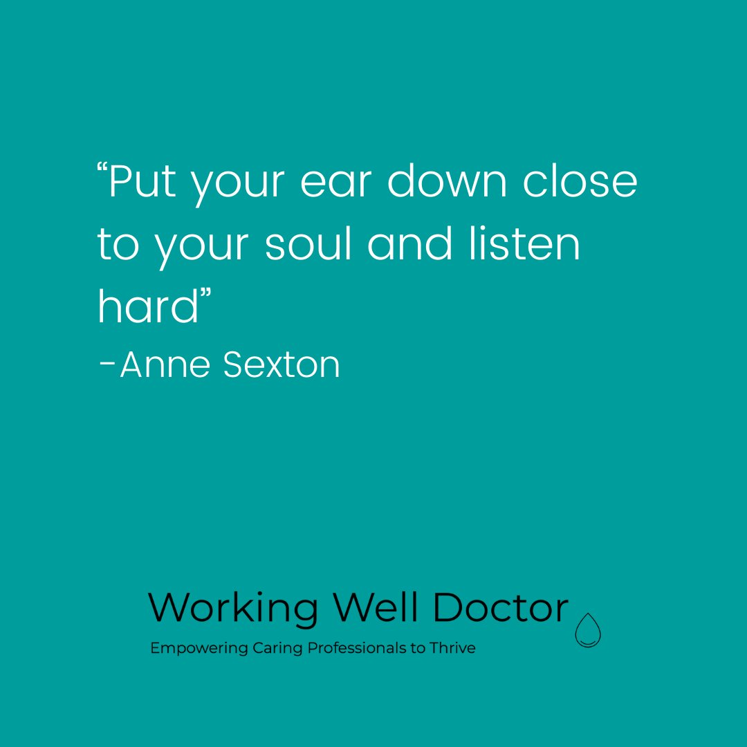 WorkingWellDr's tweet photo. What can you hear when you listen hard to yourself?
#listentoyourself #selfawareness #doctor #womensupportingwomen #womeninmedicine #doctormummy #gp #flexibletraining #virtualwork #wellbeing #thriveworkshop #thriveinlife https://t.co/eAd7dwtfxo