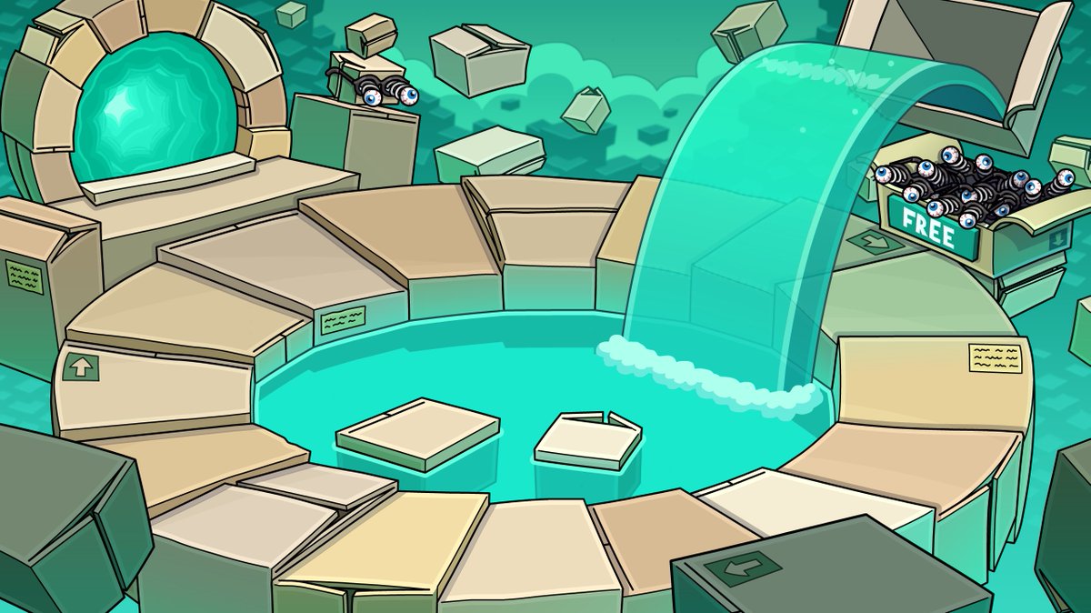 One year ago today, the April Fools' Day event began, and the Box Realm was opened for the first time. All the other rooms changed to sketches.
#BoxCritters #OnThisDayBC
