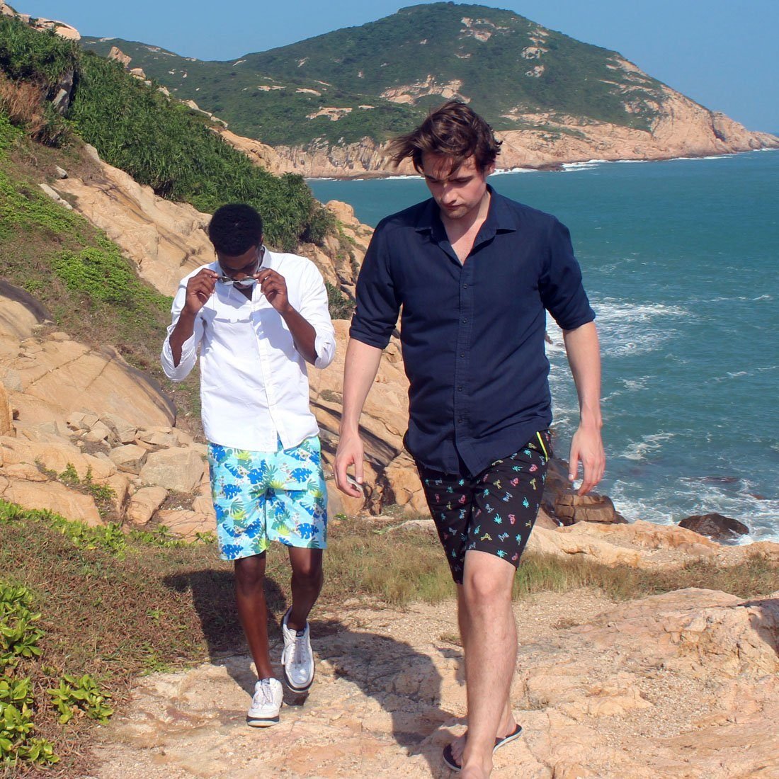 RockAtoll's tweet photo. Grab your bro and gooooo! The world’s most comfortable, eye catching #shorts have arrived. 

Full disclosure: even though they're eye catching they won’t help you catch fish while you’re palling around with your best pal. They are however the perfect companion to an awesome day. https://t.co/dRhj4TvZ9y