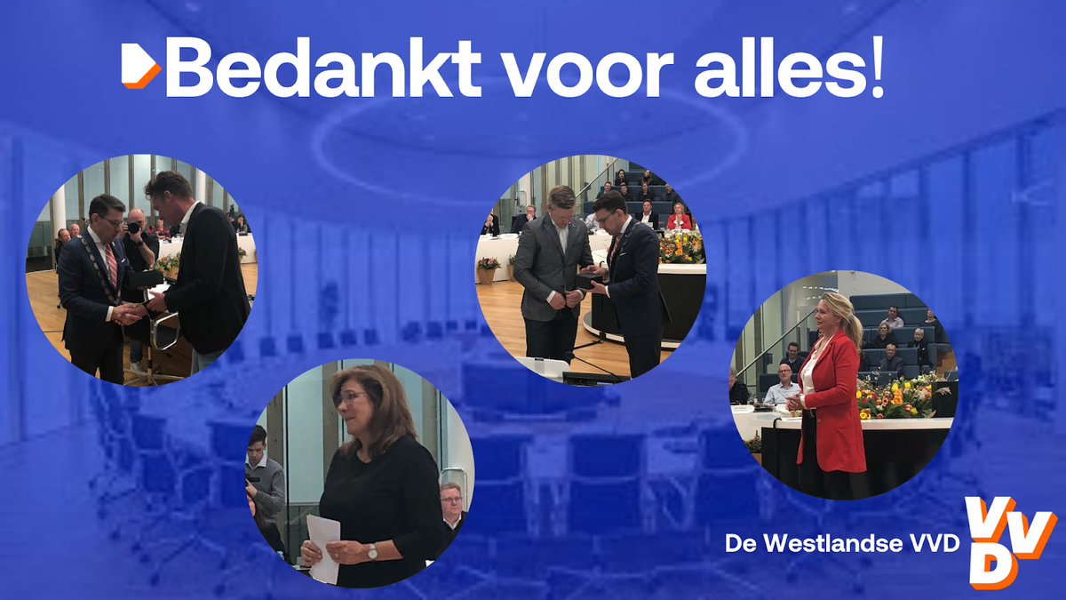 VVDWestland's tweet photo. Gisterenavond hebben wij afscheid genomen van deze toppers: Sander, Peter, Lianda en Geraldine: bedankt voor alles!! https://t.co/fDe2xPOUaQ