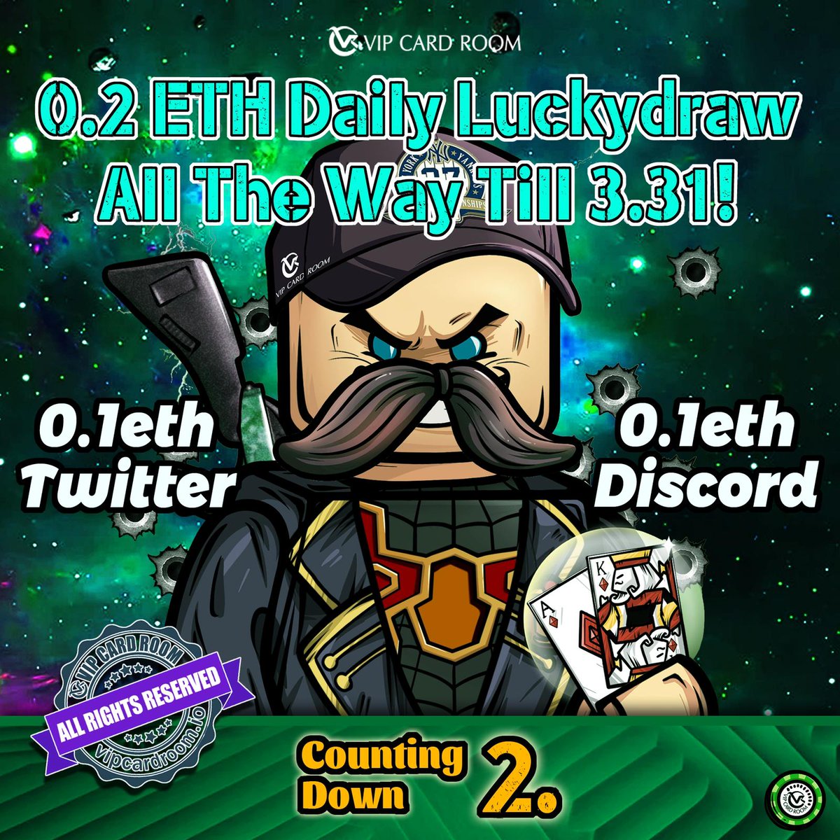 vipcardroom's tweet photo. 🚀𝐃𝐎𝐔𝐁𝐋𝐄 𝐆𝐈𝐕𝐄𝐀𝐖𝐀𝐘🚀
💯We are giving out 0.1ETH every day on discord AND twitter. 💯 

1⃣To Win 0.1ETH on Twitter
✅ Follow @vipcardroom
✅ ❤️ &amp; RT
✅ Tag 3 Friends

2⃣Join👉 https://t.co/b6GQ5bCvfo
 to DOUBLE THE CHANCES of winning! 

#NFTGiveaway #opensea https://t.co/LpbvrmEWpT