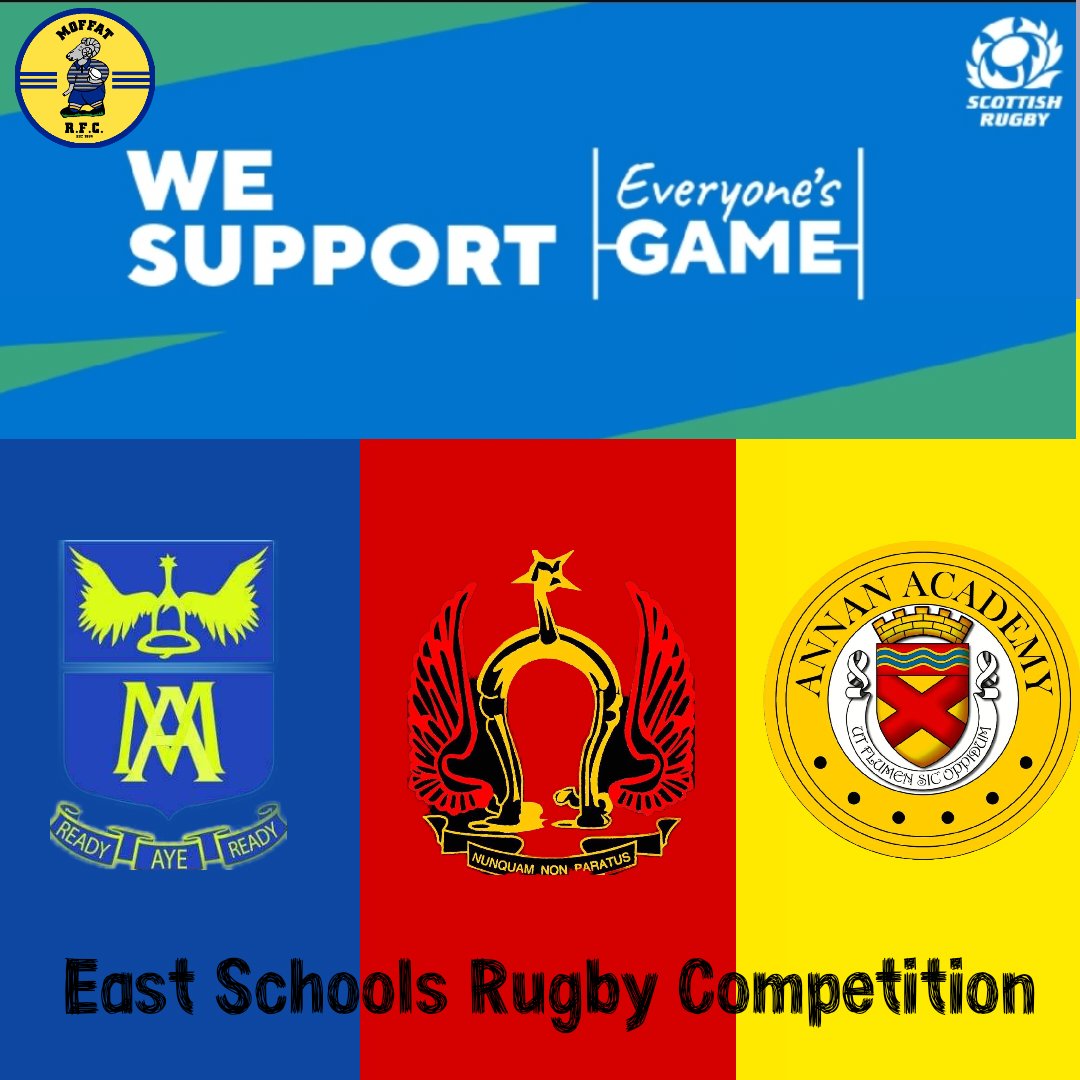 We look forward to welcoming Annan Academy @LockerbieAc Academy and <a href="/MoffatAcademy/">Moffat Academy</a> to Holm Park this morning for the East Schools Rugby competition at U14 level for Girls and Boys first game Ko10.30 
#EveryonesGame <a href="/Scotlandteam/">Scottish Rugby</a>