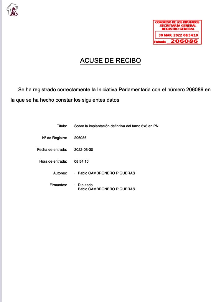 🔴 No hay día (y noche) en la que mis compañeros no me pregunten sobre la implantación definitiva del turno 6x6.

El turno ha funcionado en la pandemia, cubre los servicios y respeta la conciliación familiar.

Quitarlo es un error.

Pido un modelo similar para la Guardia Civil.