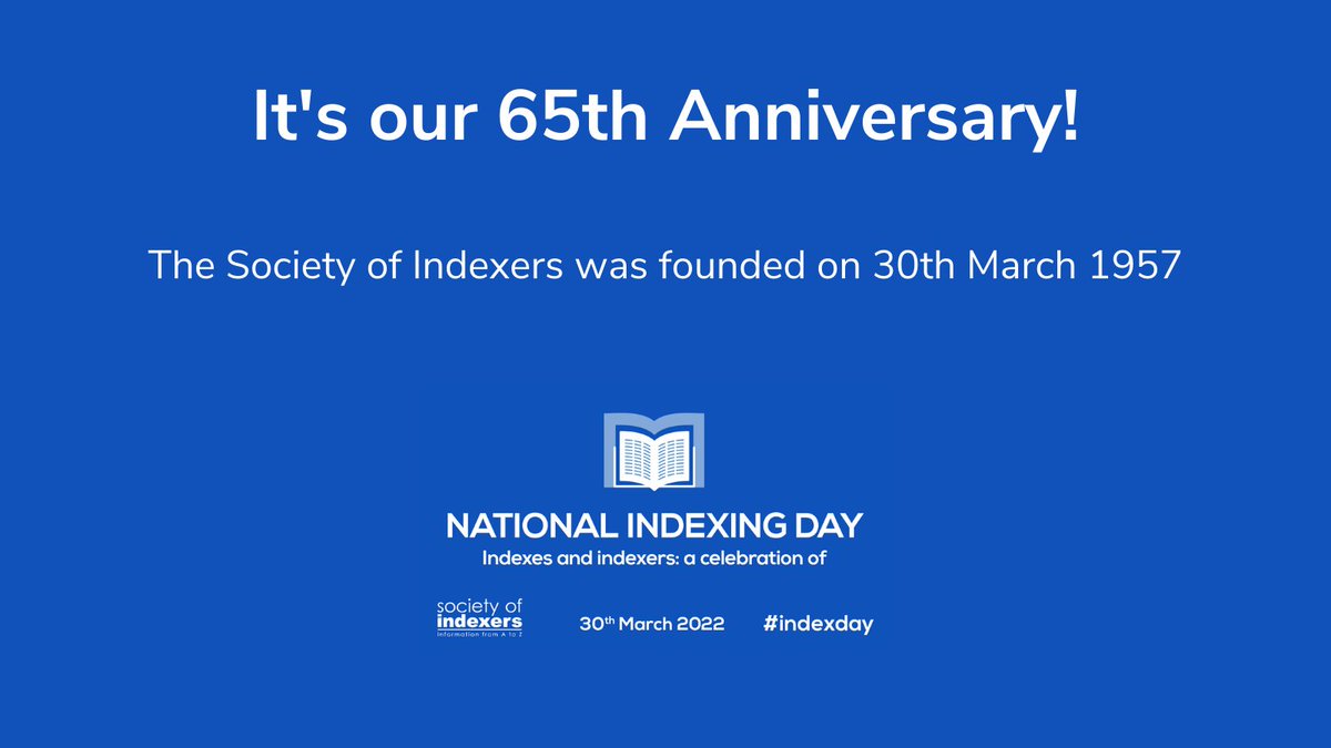 indexers's tweet photo. Our society was founded 65 years ago today. Did you know that 65 people were present at that first #indexday meeting? Find out more about our history here: https://t.co/eZ8I0sGh6J https://t.co/rm8qBzpowY