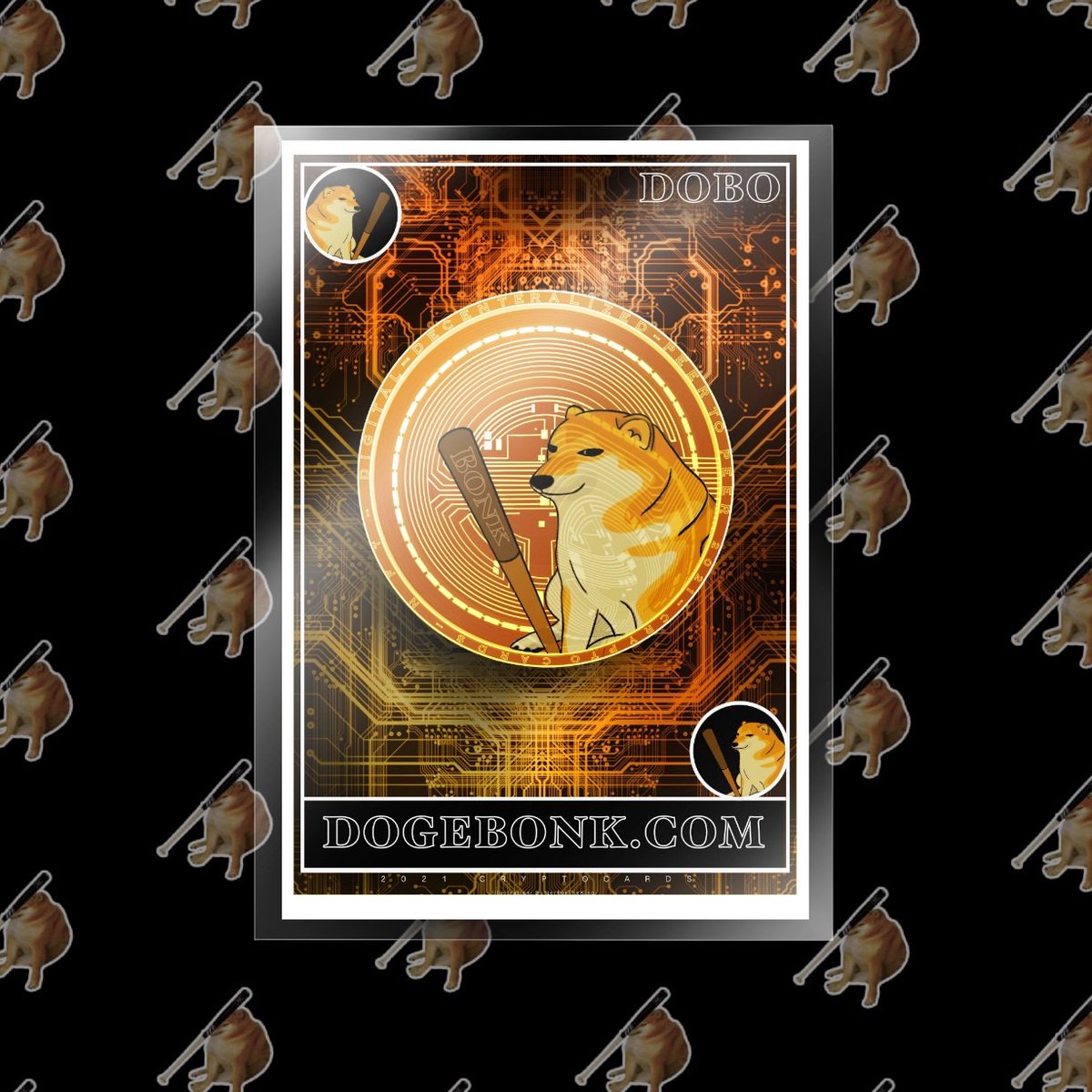 CryptoCards_'s tweet photo. Dog with a bat - Rare! 
#DOBO - #Dogebonk - BSC cryptocard
Final remaining on @AirNFTs

https://t.co/rXFPcCkubD

#NFTcollector #NFTcollectibles #NFTs #NFTcollection #NFTs #BSCGems https://t.co/SsHwBqXpM8