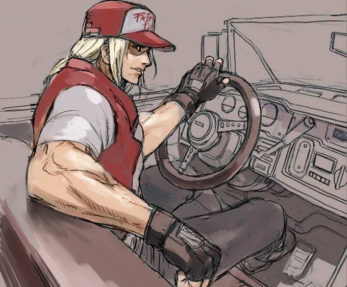 ファンアート
むかし描いたテリーボガードに色塗ろうとして諦めたやつ😂
テリーは描くの難しい。車も難しいし
乗ってるとこ描くのもムズイ 