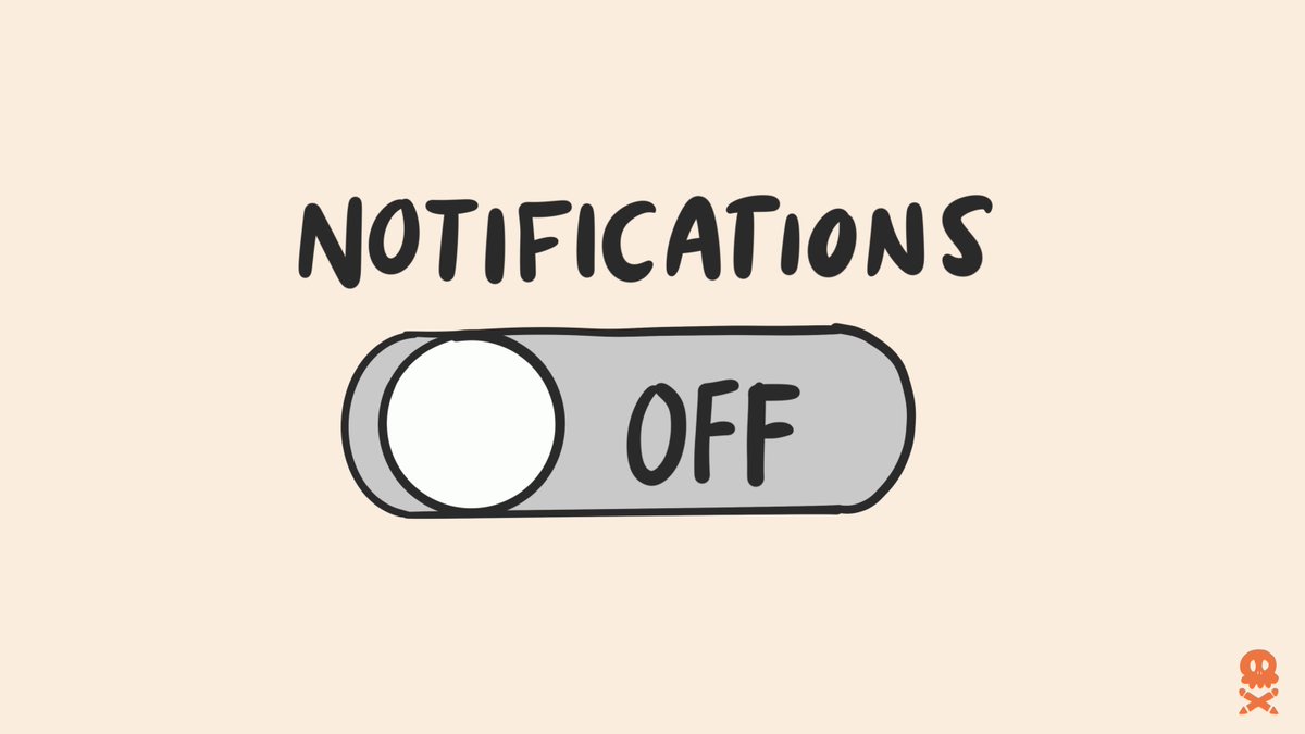 EvansNifty's tweet photo. 2.  Turn off notifications and throw away your phone - every ping and swoosh interrupts your flow and it takes 20 mins to get it back. 

Turn your phone on airplane mode and better still, leave it in another room. https://t.co/n3AzeFyEoz