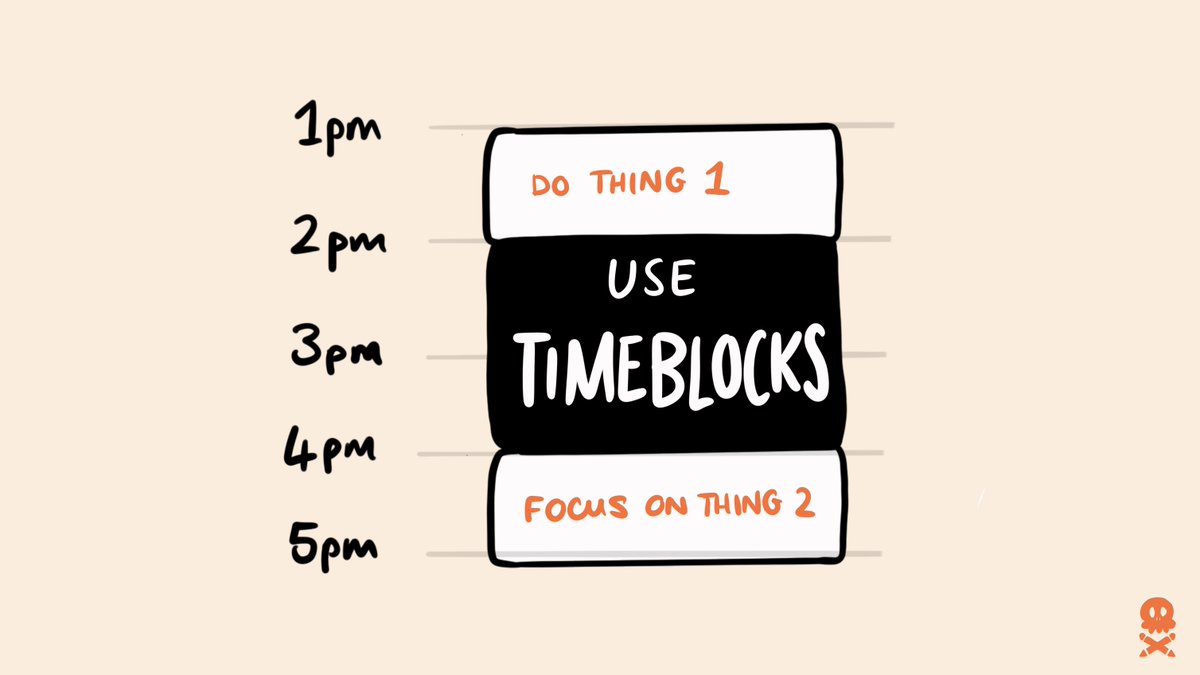 4.  Timeblocking and managing your time - distraction often happens because we aren’t clear on what we should be doing. 

Use your calendar to time block and focus your time on specific tasks that group together well.