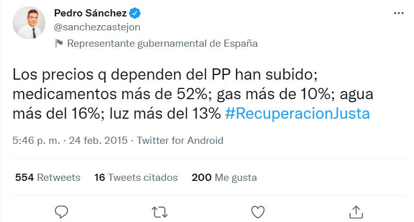 Qué mal ha envejecido este tweet.