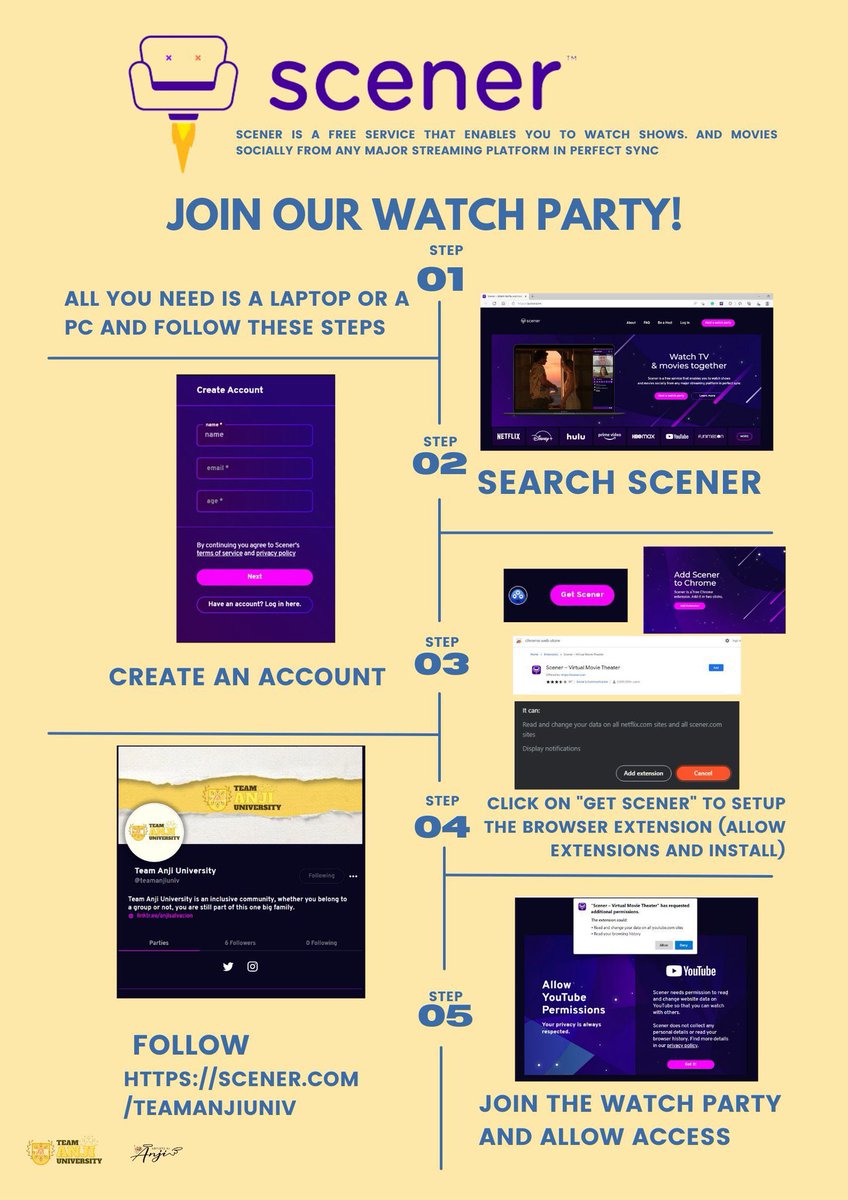 teamanjiuniv's tweet photo. Sunshines, our stream team is preparing for an exciting collaboration. This time, we will be using SCENER. If you are new to the streaming platform, please follow the guide below.

🔗: https://t.co/IUGrUgowVS

#AnjiSalvacion ll @anjisalvacion https://t.co/UlFU0AExgo