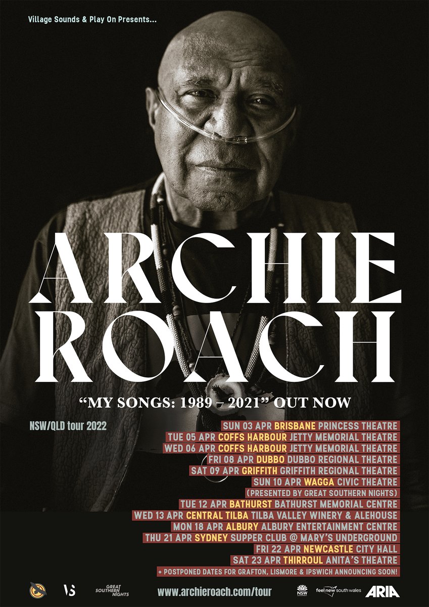 Archie's final NSW/QLD road tour starts this weekend. Grab your tickets to see Archie perform in your town one last time and help him launch his career anthology, My Songs 1989-2021. Grab your tix archieroach.com/tour and to purchase his new music go to archieroach.com/store